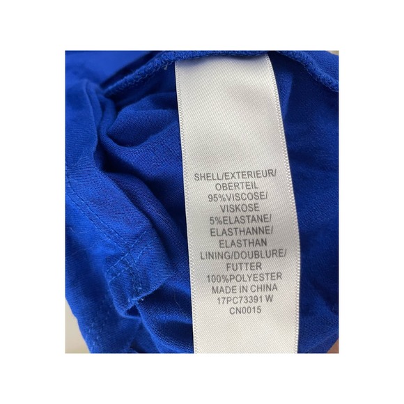 Adrianna Papell 2X Women Blue Blouse Top Plus Size Asymmetrical Hem Elastane - Picture 6 of 6